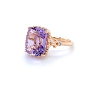 Authentic Tiffany & Co. 18K Rose Gold Amethyst and Diamond